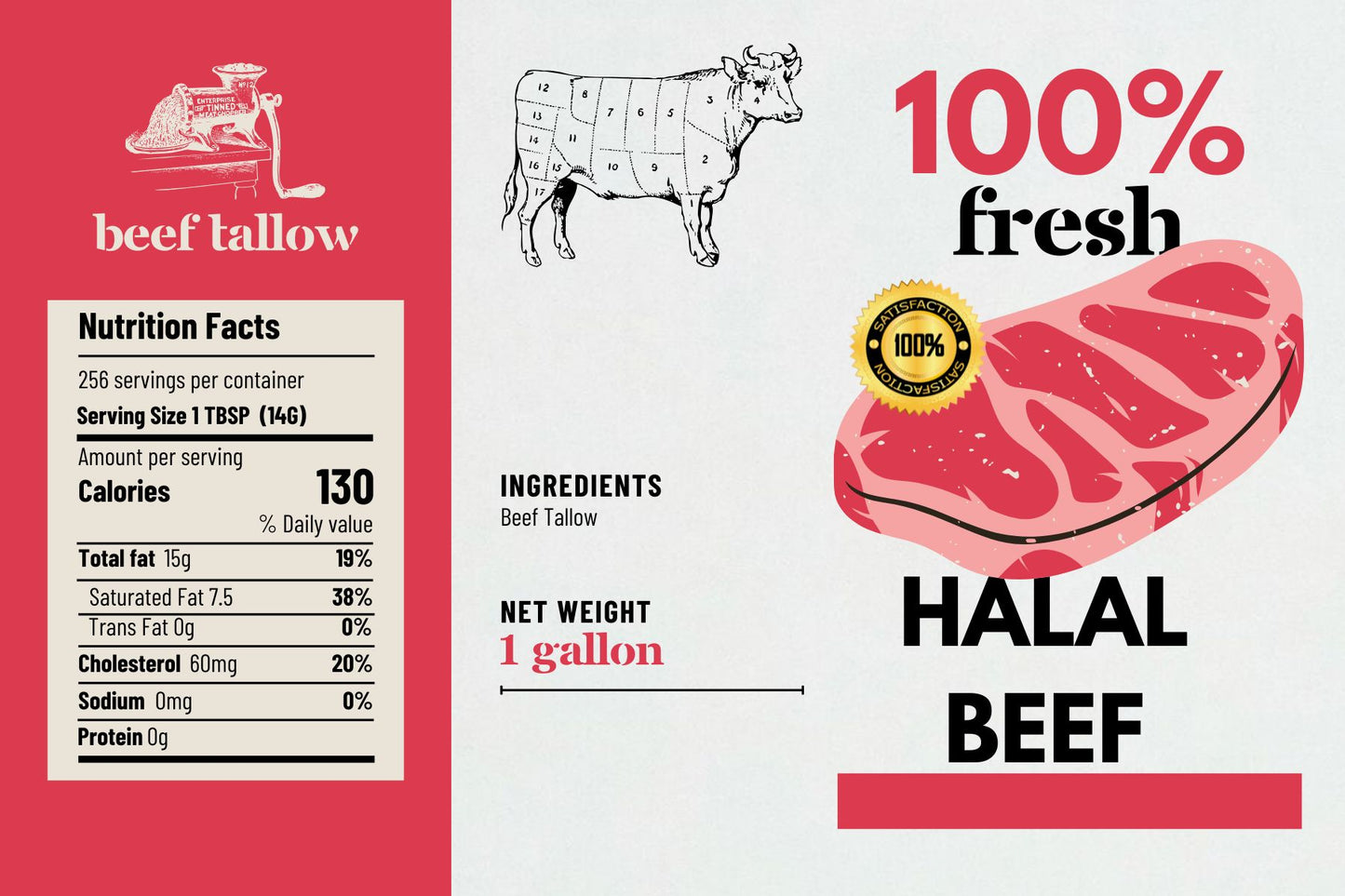 Halal Beef Tallow 1 Gallon